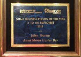 SMALL BUSINESS PERSON OF THE YEAR 2018 – LONGBOAT KEY CHAMBER OF COMMERCE